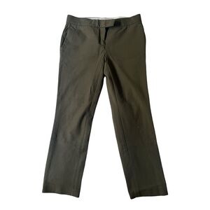 Ann Taylor Petite Green Ankle-Length Cotton Cropped Pants with Minimalist Style